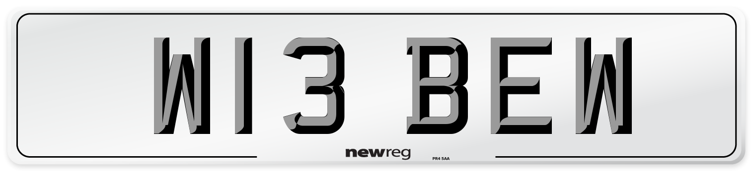 W13 BEW Number Plate from New Reg